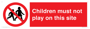 children must not play on this site